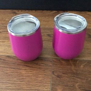 Maars 2 small purple metal tumblers